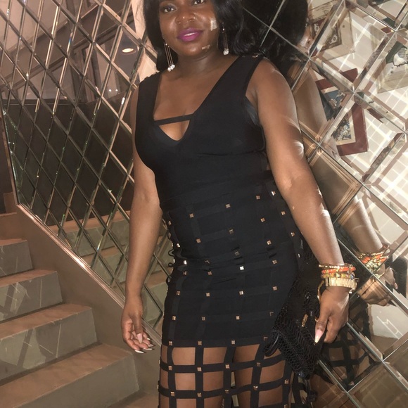 bebe Dresses & Skirts - Studded bandage dress